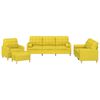 vidaXL Set di Divani 4 pz con Cuscini Giallo Chiaro in Tessuto
