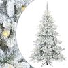 vidaXL Albero di Natale Artificiale con Rami Pieghevoli Bianco 210 cm