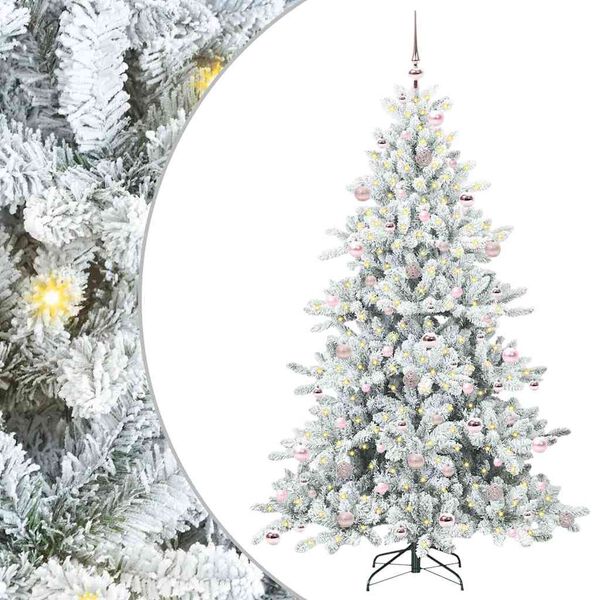 vidaXL Albero di Natale Artificiale con Rami Pieghevoli Bianco 210 cm