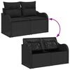 vidaXL Set Divano da Giardino 10 pcs Nero Poly Rattan