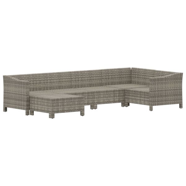 vidaXL Set Divani da Giardino 6 pz con Cuscini in Polyrattan Grigio