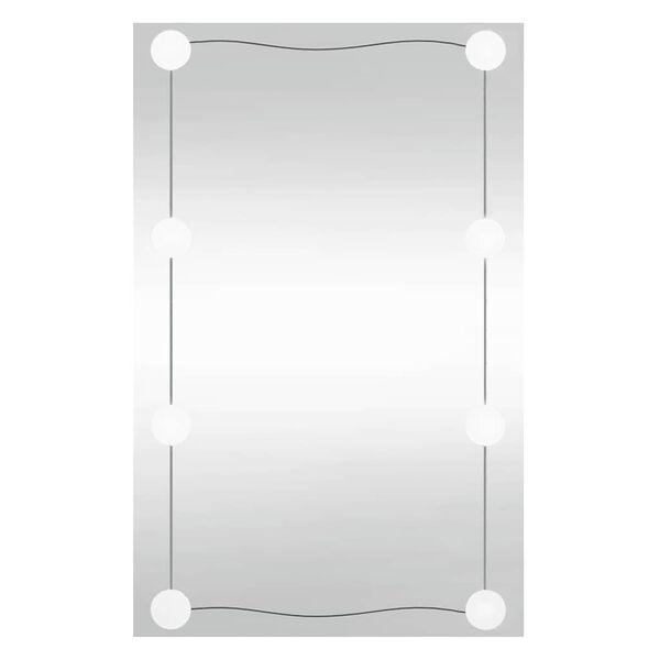 vidaXL Specchio da Parete con Luci LED 40x60 cm Vetro Rettangolare