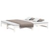 vidaXL Dormeuse Estraibile Bianca 2x(100x200)cm Legno Massello di Pino