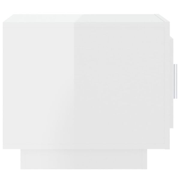 vidaXL Tavolino Salotto Bianco Lucido 51x50x45 cm in Legno Multistrato
