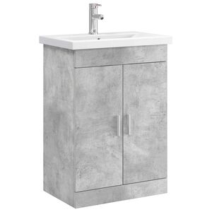 vidaXL Set di mobili per il bagno Grigio Cemento 61 x 40 x 84,5 cm