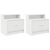 vidaXL Comodini con Cassetto 2 pz Bianco 51x31x47 cm