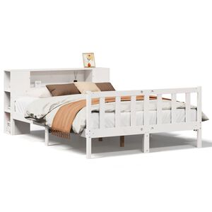 vidaXL Letto Libreria senza Materasso Bianco 150x200 cm Legno di Pino
