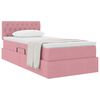 vidaXL Letto con Contenitore con materasso Rosa 100 x 200 cm Velluto