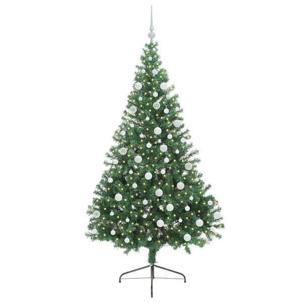 vidaXL Albero di Natale artificiale con luci integrate Verde 180 cm
