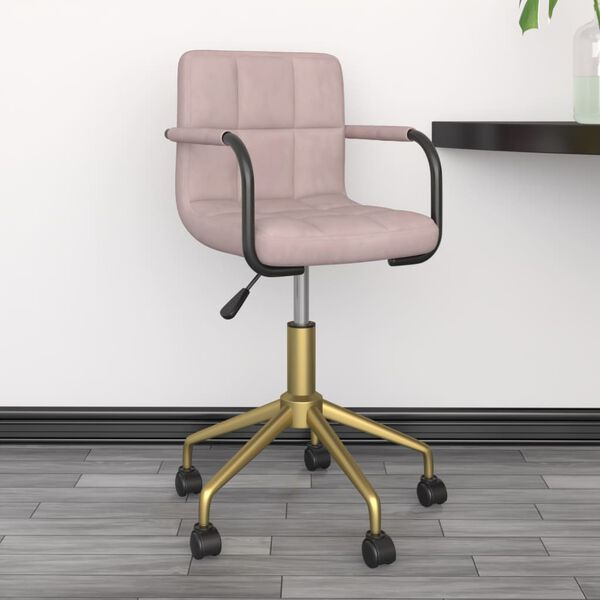 vidaXL Sedie da Pranzo Girevoli 4 pz Rosa in Velluto