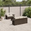vidaXL Set Divano da Giardino 6 pz con Cuscini Marrone in Polyrattan