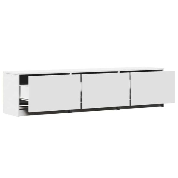 vidaXL Mobile TV con led Bianco 165 x 34 x 40 cm Legno multistrato