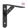 vidaXL Staffe per Mensola 4 pz 20x2,5x14 cm in Acciaio Inox Nero