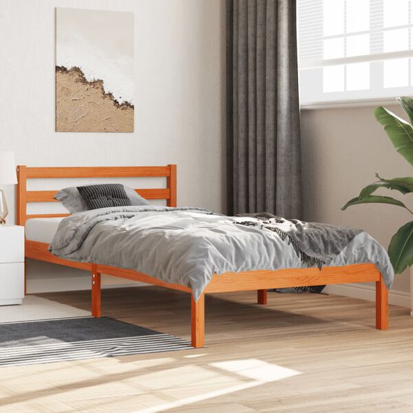 vidaXL Letto senza Materasso Marrone Cera 90x190 cm in Legno di Pino