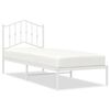 vidaXL Giroletto senza Materaso con Testiera Metallo Bianco 75x190 cm