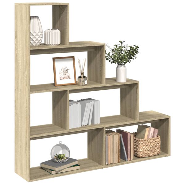 vidaXL Libreria 4 Ripiani Rovere Sonoma 143,5x29x143,5 cm Truciolato