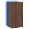 vidaXL Mobile TV a Parete con Luci LED Rovere Marrone 40,5x35x80 cm