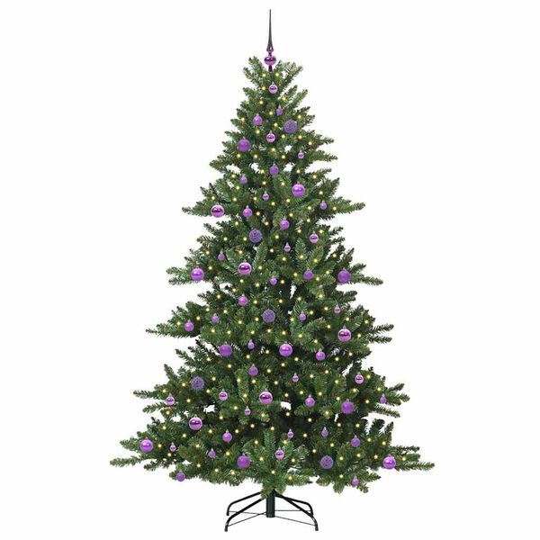 vidaXL Albero di Natale Artificiale con Rami Pieghevoli Verde 210 cm