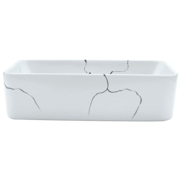 vidaXL Lavabo da Appoggio Bianco Rettangolare 46x35,5x13 cm Ceramica