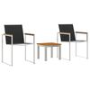 vidaXL Set da Pranzo per Giardino 3 pz Marrone e Nero
