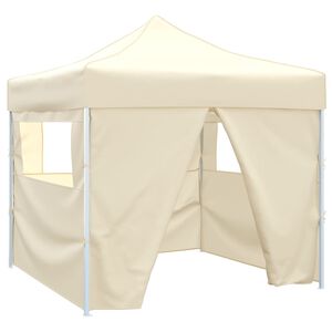vidaXL Tenda Pieghevole Crema 3 x 3 m con 4 Pareti