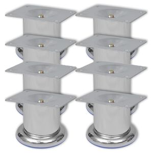 vidaXL Piedini Rotondi per Divani 8 pz Cromati 60 mm