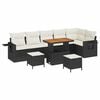 vidaXL Set Divano da Giardino 9 pz Nero polyrattan
