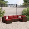 vidaXL Set Mobili da Giardino 6pz con Cuscini in Polyrattan Marrone