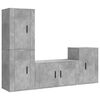 vidaXL Set di Mobili Porta TV 4 pz Grigio Cemento in Legno Multistrato