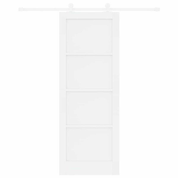 vidaXL Porta scorrevole Bianco 78 x 211 cm Pino massello
