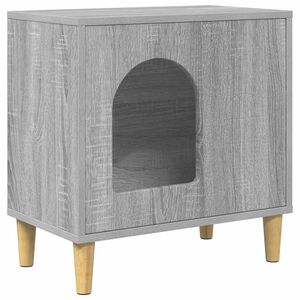 vidaXL Casa per Gatti Grigio Sonoma 51 x 30 x 52 cm Legno multistrato