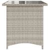 vidaXL Tavolo Giardino Piano Vetro Grigio Chiaro 110x68x70 Polyrattan