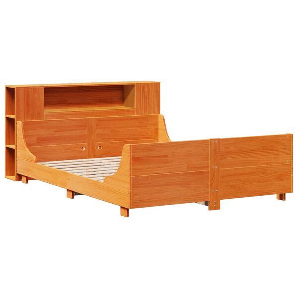 vidaXL Letto senza Materasso Marrone Cera 135x190 cm in Legno di Pino