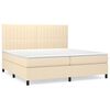 vidaXL Giroletto a Molle con Materasso Crema 200x200 cm in Tessuto