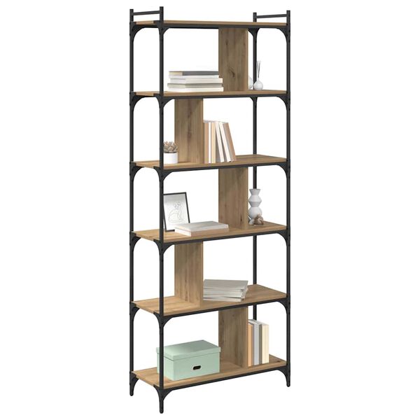 vidaXL Libreria rovere artigianale 76 x 32 x 192 cm Legno multistrato