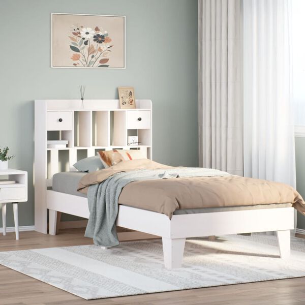 vidaXL Letto senza Materasso Bianco 90x200 cm Legno Massello di Pino