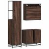vidaXL Set Mobili da Bagno 3 pz Rovere Marrone in Legno Multistrato