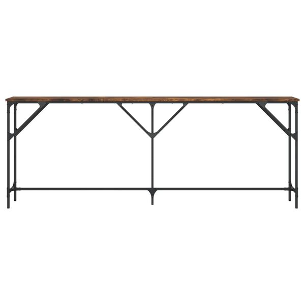 vidaXL Tavolo Consolle Rovere Fumo 200x29x75 cm in Legno Multistrato