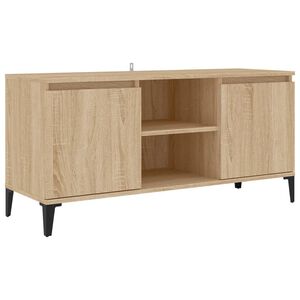 vidaXL Mobile TV con Gambe in Metallo Rovere Sonoma 103,5x35x50 cm