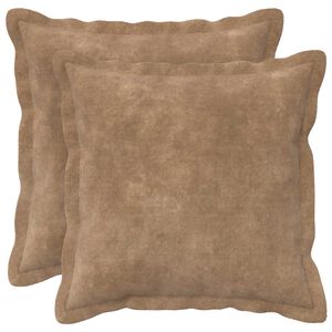 vidaXL Federa 2 pcs HOUTEN Tortora 35 x 35 cm Fleece in microfibra