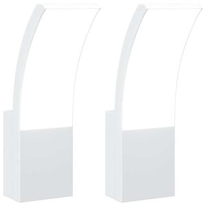 vidaXL Applique per Esterni con LED 2 pz Bianche Alluminio Pressofuso