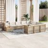 vidaXL Set Divani da Giardino 11 pz con Cuscini Beige in Polyrattan