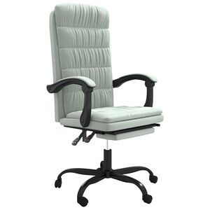vidaXL Poltrona da Ufficio Reclinabile Grigio Chiaro in Velluto