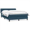 vidaXL Giroletto a Molle con Materasso Blu Scuro 160x210 cm in Velluto
