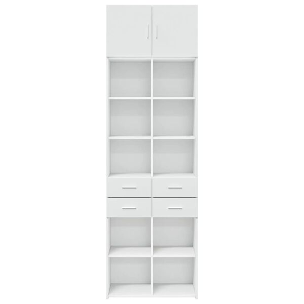 vidaXL Mobile Portaoggetti Bianco 70x42,5x225 cm in Truciolato