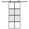 vidaXL Porta Scorrevole Set Ferramenta Nera 90x205 cm Vetro Temperato