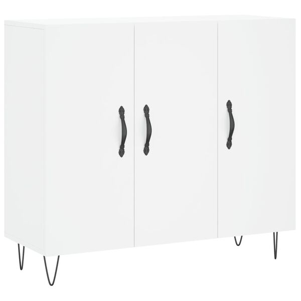 vidaXL Credenza Bianca 90x34x80 cm in Legno Multistrato
