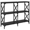 vidaXL Tavolo consolle Rovere Nero 100 x 28 x 80,5 cm