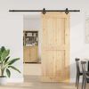 vidaXL Porta Scorrevole con Set Hardware 95x210 cm Legno Massello Pino