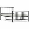 vidaXL Giroletto con Testiera e Pediera Metallo Nero 100x190 cm